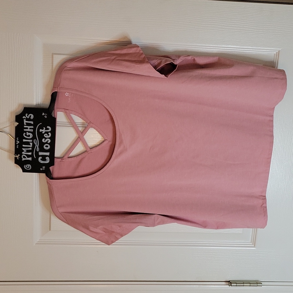 Tuff Athletics XXL Crop Top Pink Short Sleeve